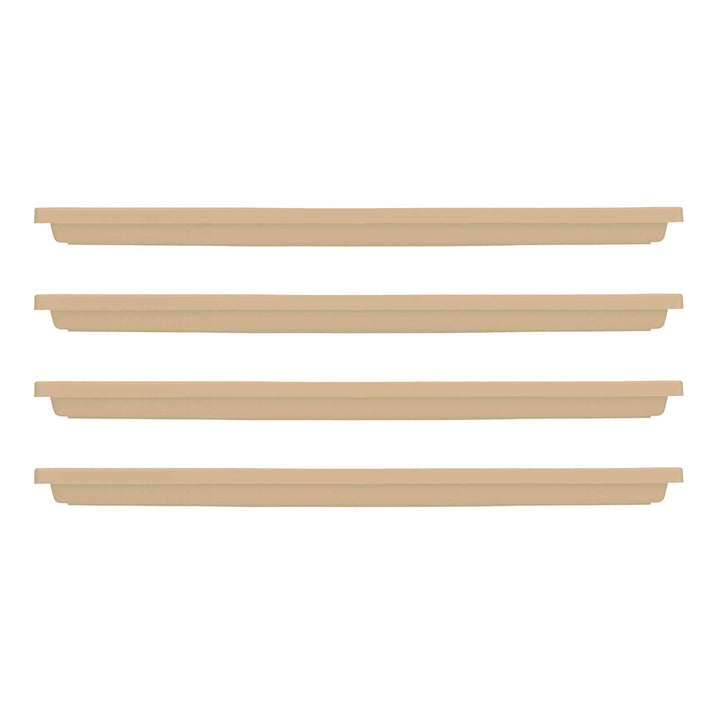 HC Companies Venetian 23.5 In Rectangular Flower Box Saucers, Sandstone (4 Pack)