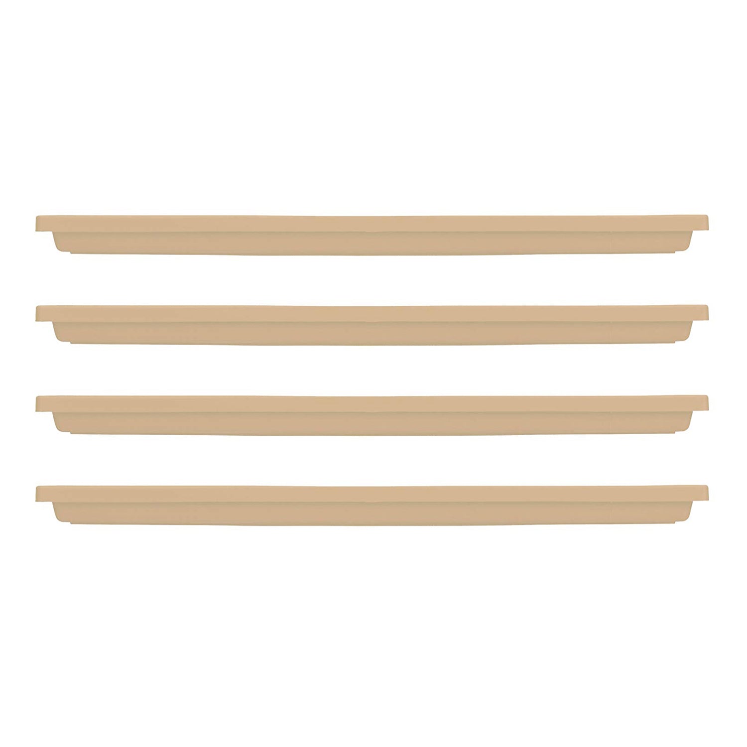 HC Companies Venetian 23.5 In Rectangular Flower Box Saucers, Sandstone (4 Pack)
