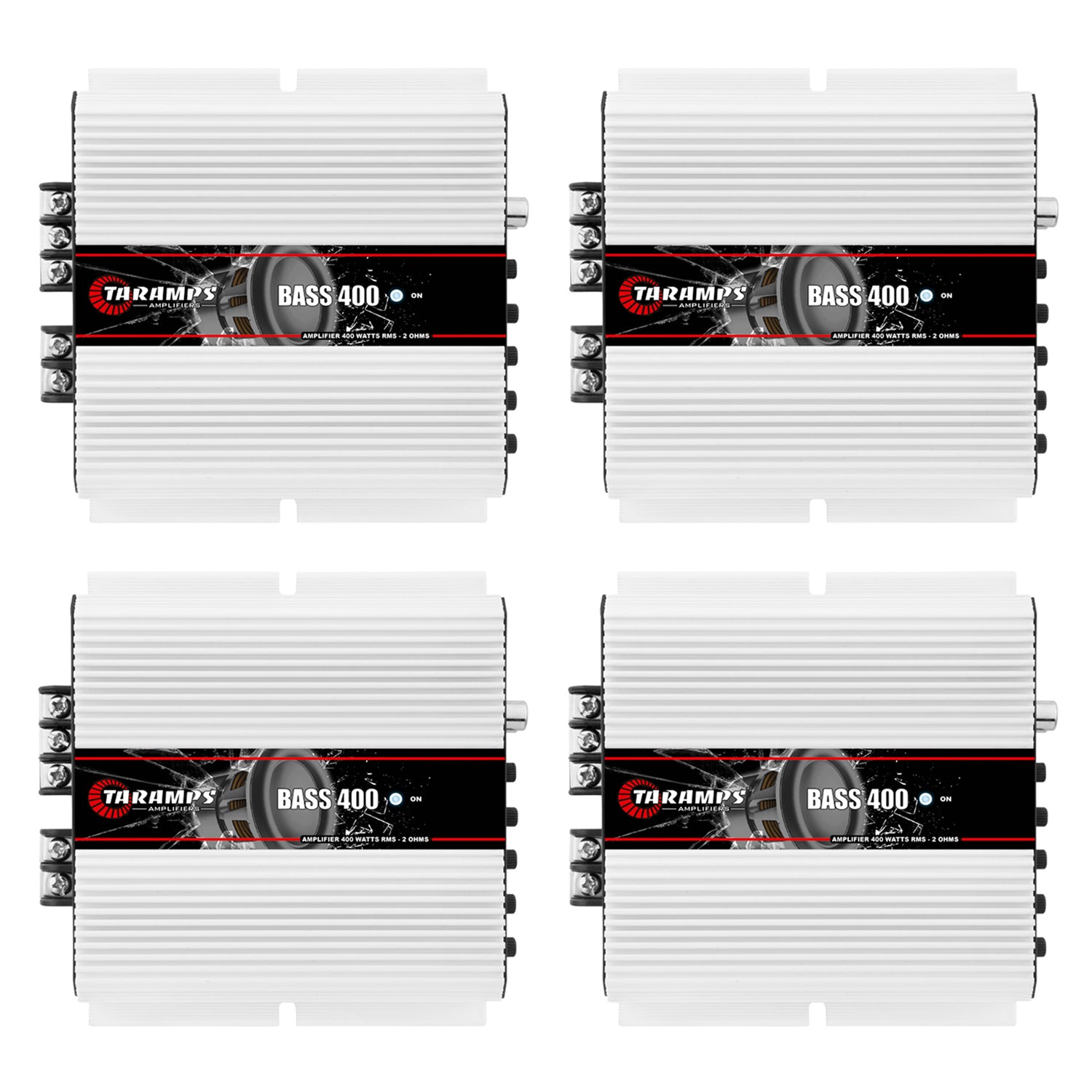 Taramps Class D BASS 400 2 Ohms 400 Watt Sound Systems Mono Amplifier (4 Pack)