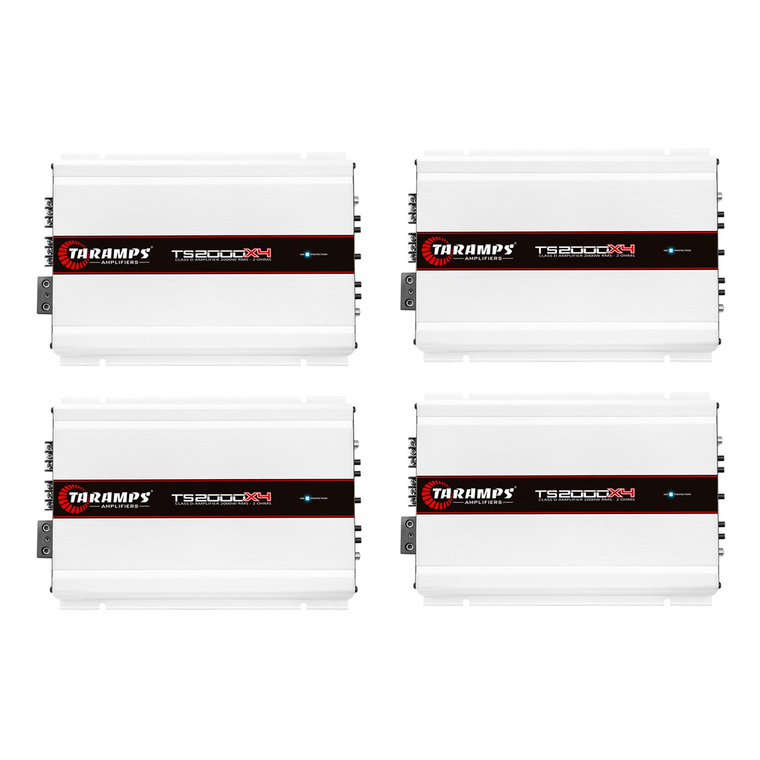 Taramps TS 2000X4 Class D 2000 Watt RMS 2 Ohms Car 4 Channel Amplifier (4 Pack)