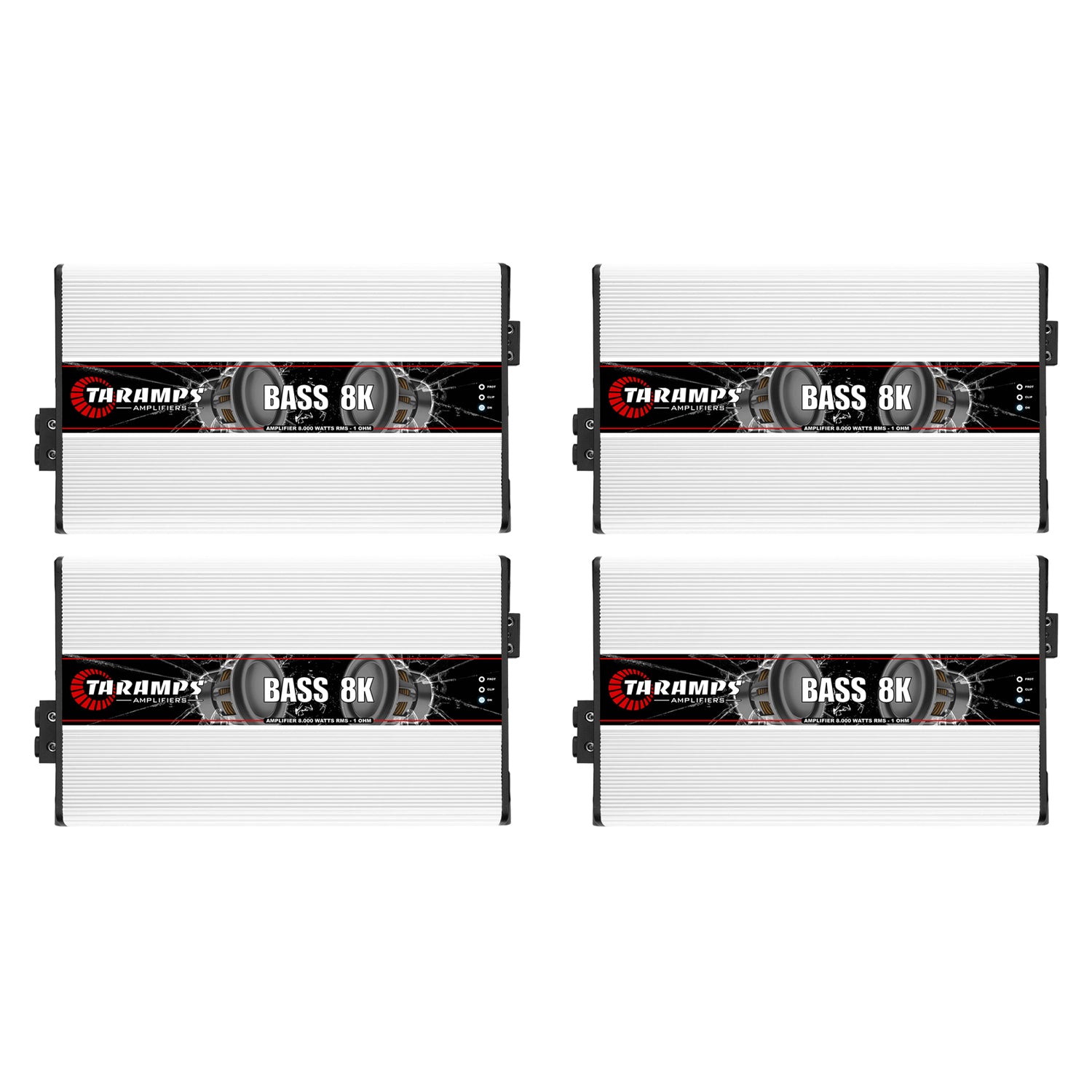 Taramps Class D BASS 8K 8000W 1 Ohm Auto Sound Systems Mono Amplifier (4 Pack)
