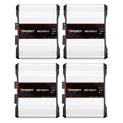 Taramps Class D MD 1800.1 1 Ohm 1800 Watt Sound Systems Mono Amplifier (4 Pack)