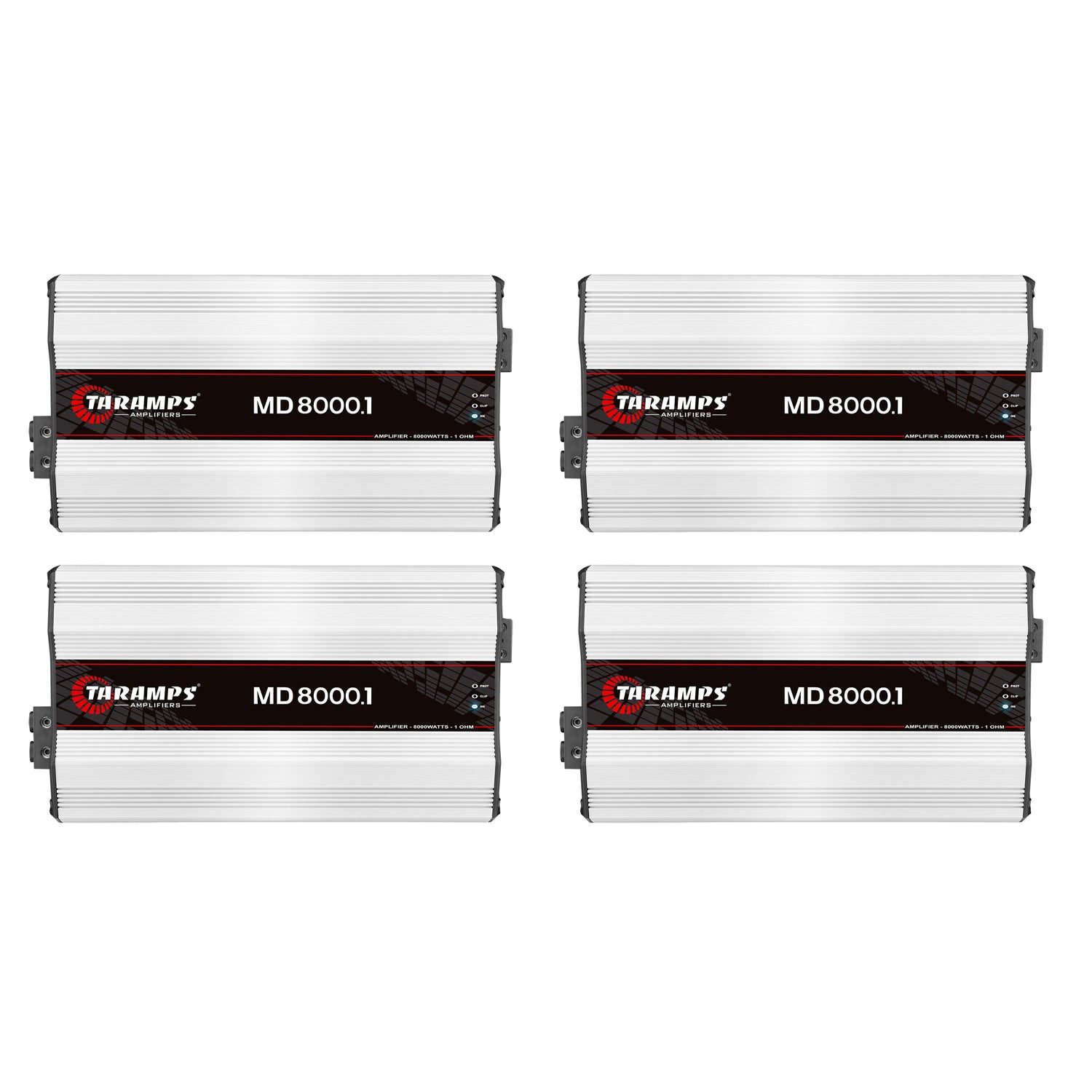 Taramps Class D MD 8000 Watt RMS 1 Ohm Sound Systems Mono Amplifier (4 Pack)