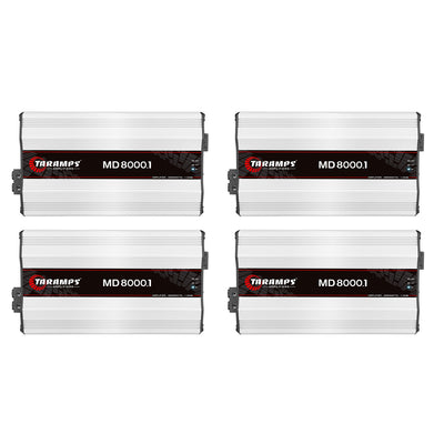 Taramps Class D MD 8000 Watt RMS 1 Ohm Sound Systems Mono Amplifier (4 Pack)