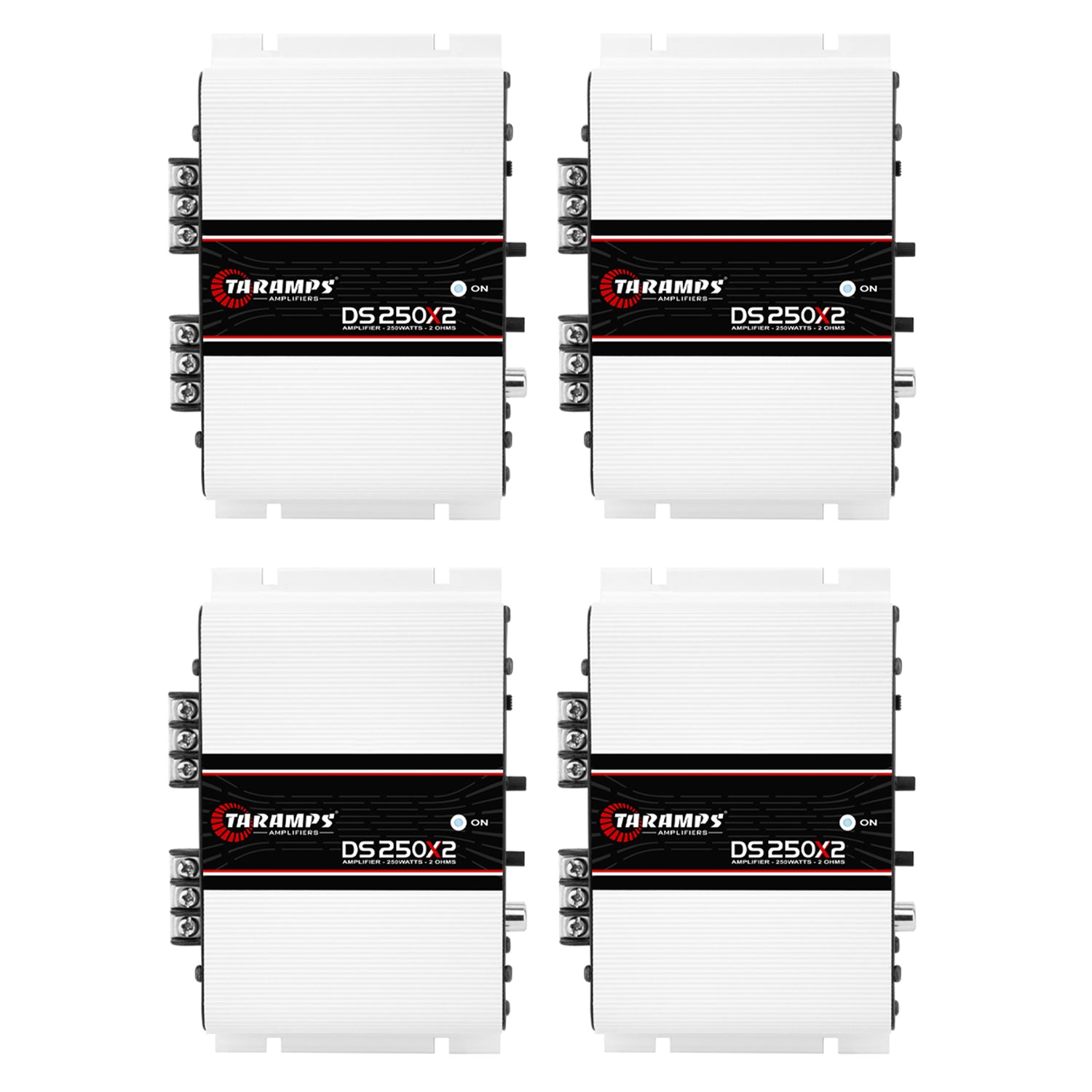 Taramps DS 250X2 Class D 250 Watt RMS & 2 Ohms Car 2 Channel Amplifier (4 Pack)