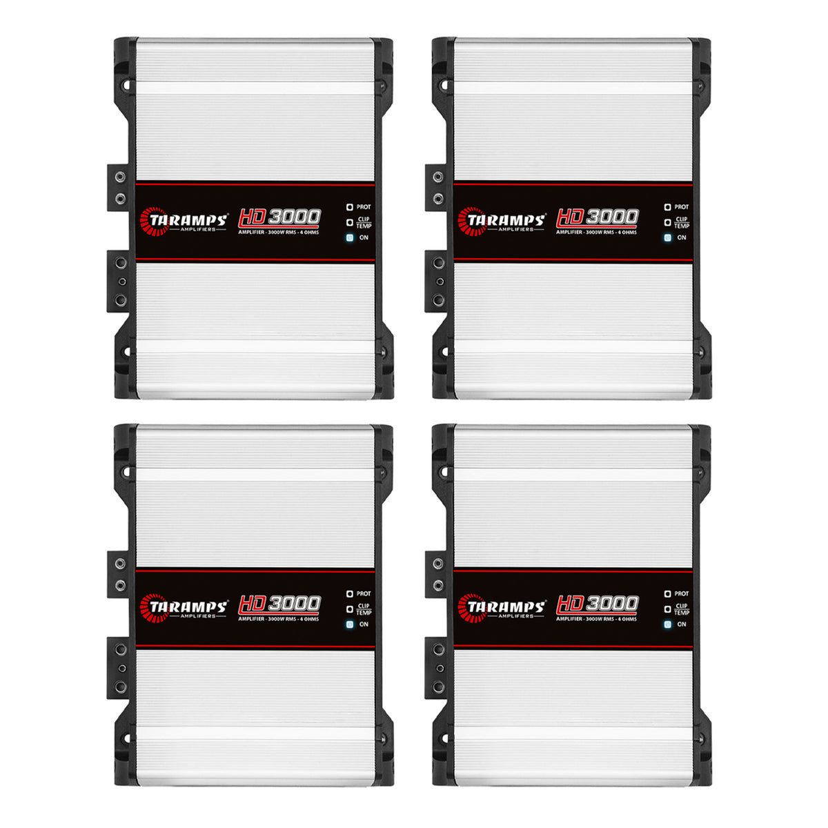 Taramps Class D HD 3000 Watt RMS 4 Ohms Sound Systems Mono Amplifier (4 Pack)