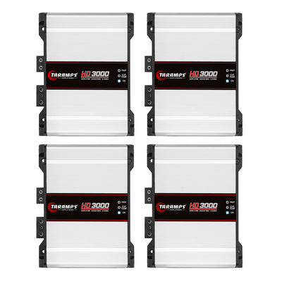 Taramps Class D HD 3000 Watt RMS 4 Ohms Sound Systems Mono Amplifier (4 Pack)