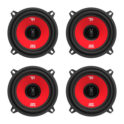 MTX TERMINATOR5 35 Watt RMS 2 Way Polypropylene Coaxial Speakers, Pair (4 Pack)