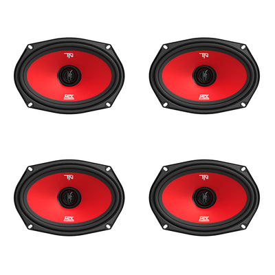 MTX Terminator69 60 Watt RMS 2 Way Polypropylene Coaxial Speakers, Pair (4 Pack)