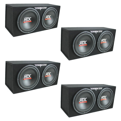 MTX TNE212D 12-Inch 1200-Watt Car Audio Dual Loaded Subwoofer Enclosure (4 Pack)