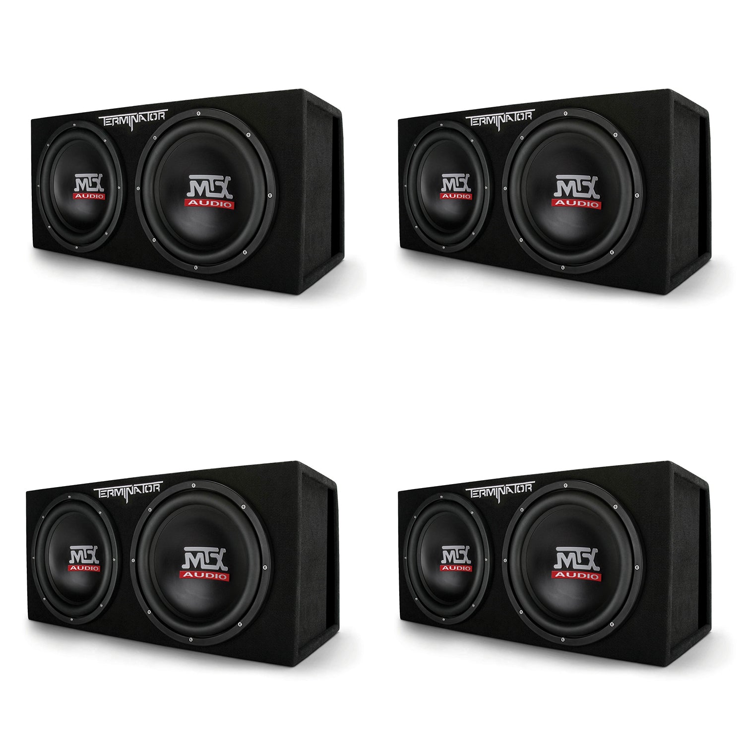 MTX TNE212DV 12-Inch 2000-W Max Audio Dual Loaded Subwoofer Enclosure (4 Pack) - VMInnovations