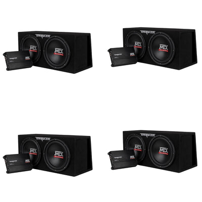 MTX TNP212DV 12-Inch 2000-W Dual Loaded Subwoofer Enclosure w/Amplifier (4 Pack)