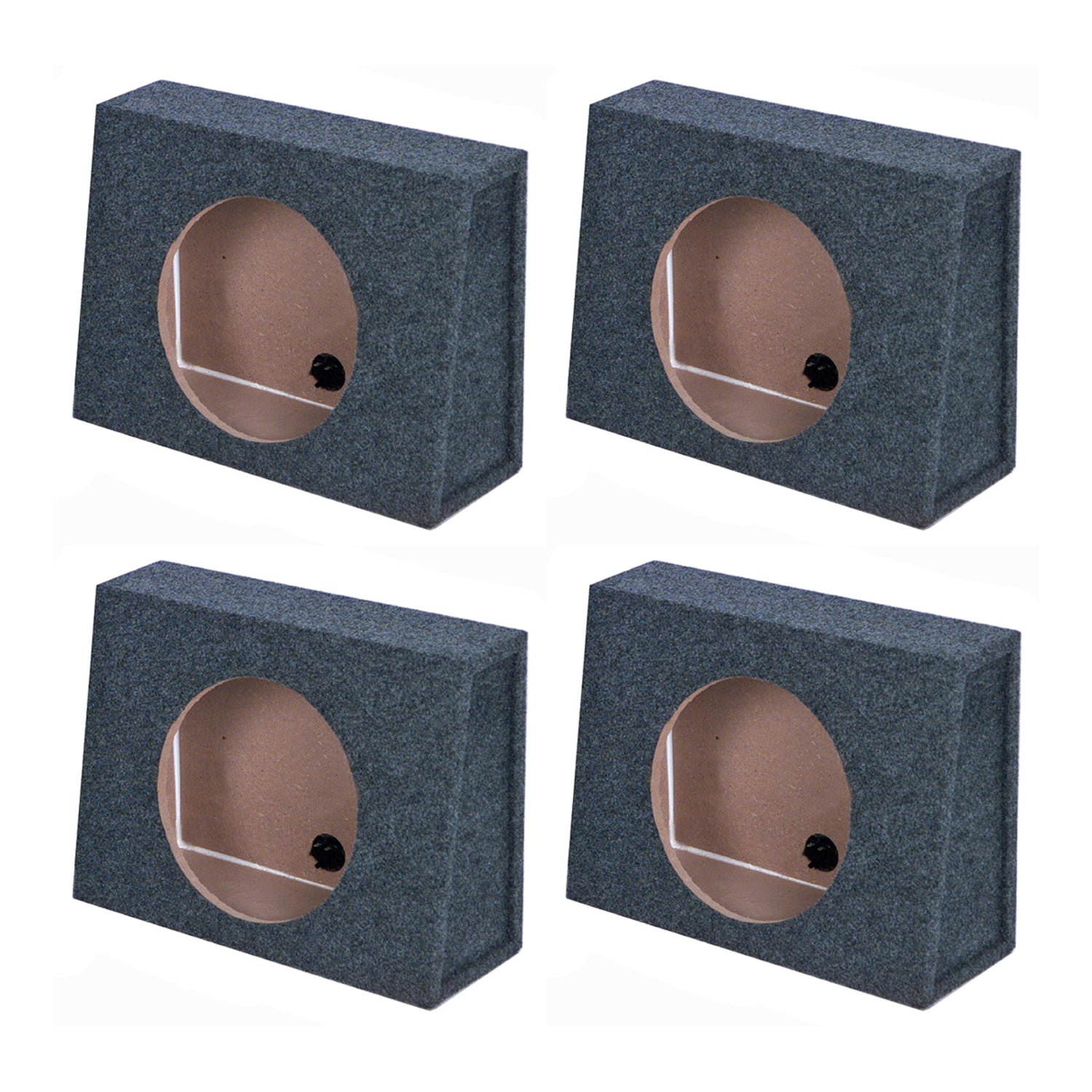 Q Power 10 Inch Single Truck Shallow Sealed Subwoofer Box Sub Enclosure (4 Pack)
