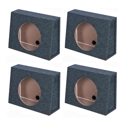 Q Power 10 Inch Single Truck Shallow Sealed Subwoofer Box Sub Enclosure (4 Pack)