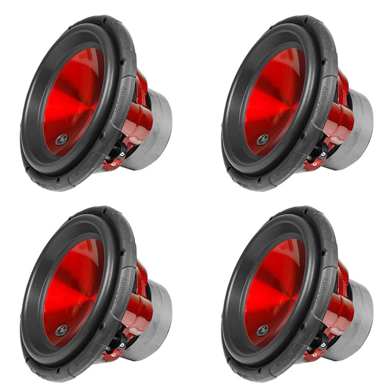Audiopipe TXX-APC-12RD 12" 1600W Dual 4 Ohm High Power Subwoofer, Red (4 Pack)