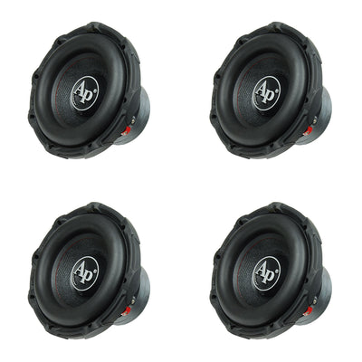 AudioPipe TXX-BD2-10 1200W 10" 4 Ohm DVC Car Audio Subwoofer, Black (4 Pack)