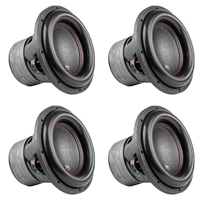 AudioPipe TXX-BDC4-12 Dual 4 Ohm 12 inch 2,200 W Car Subwoofer, Black (4 Pack)
