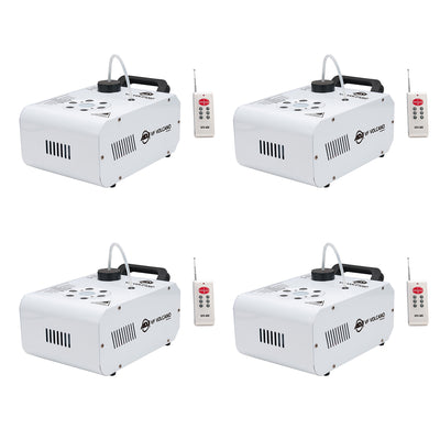 ADJ VF Volcano Fog Machine w/6 x 3W RGB LED Lighting w/ Remote, White (4 Pack)