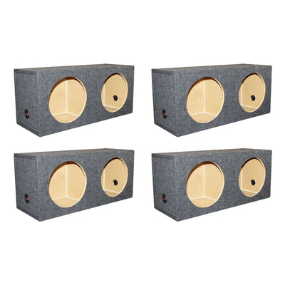 Q-POWER VM12SEALED 12 Inch Dual Sealed Car Subwoofer Sub Box Enclosure (4 Pack)