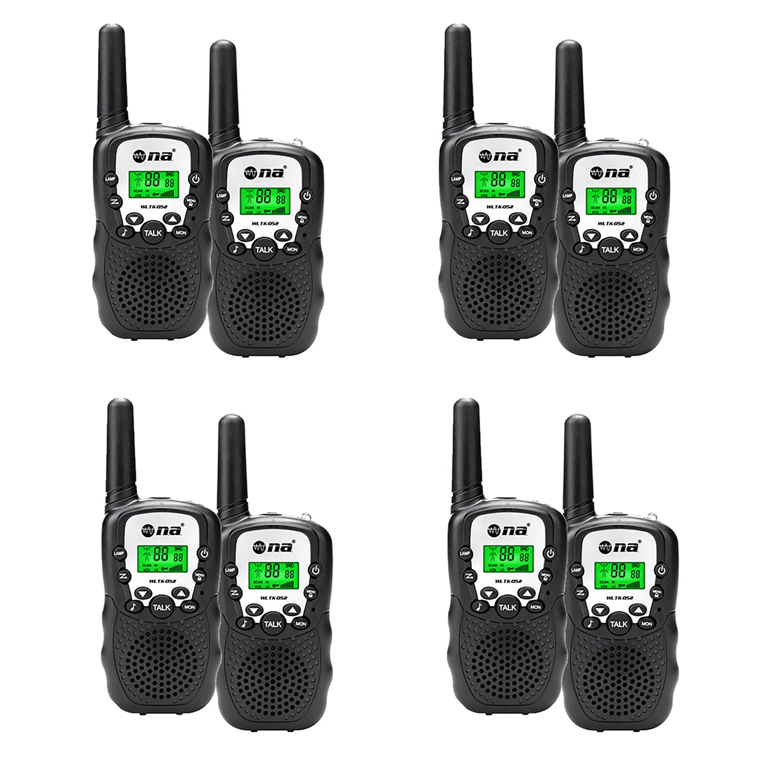 AudioPipe WLTK-052 1.86 Mile 22 Channel Walkie Talkie 2-Way Radio Set (4 Pack)