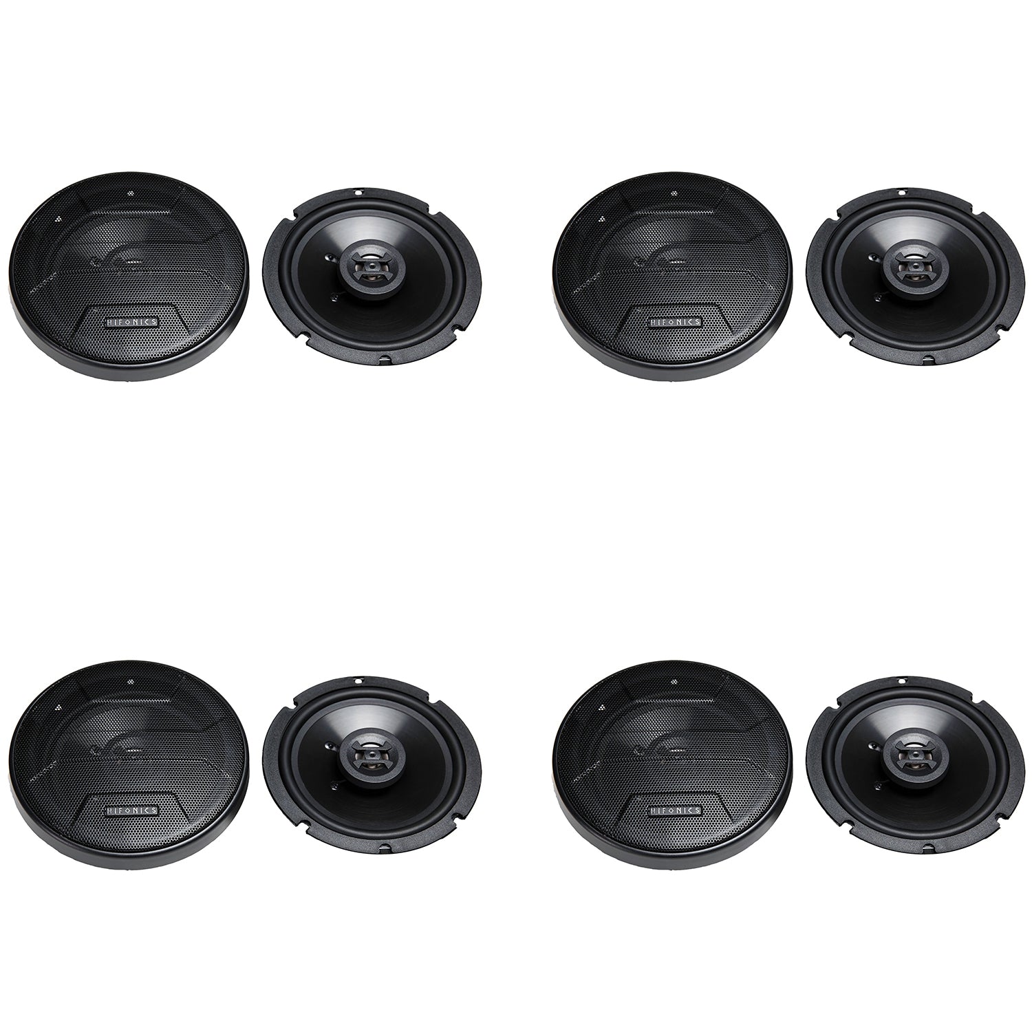 Hifonics Zeus ZS65CXS 6.5 Inch 3 Way 300W Coaxial Speakers (8 Pack)