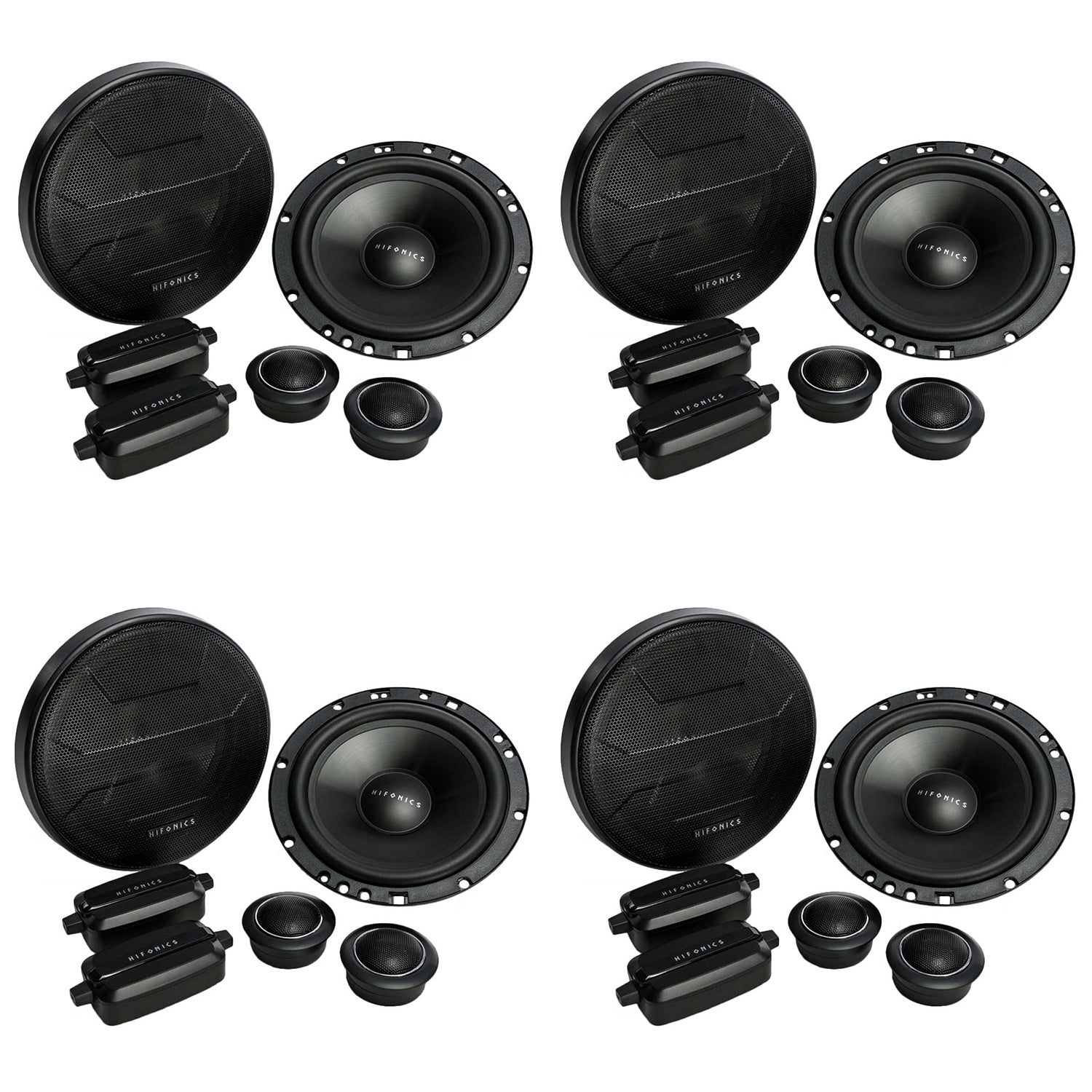 Hifonics Zeus 6.5" 2 Way 400W Component Speaker System Pair | ZS65C (4 Pack)