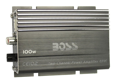BOSS CE102 100 Watt 2 Channel Car/Motorcycle/ATV Audio Power Amplifier (2 Pack)