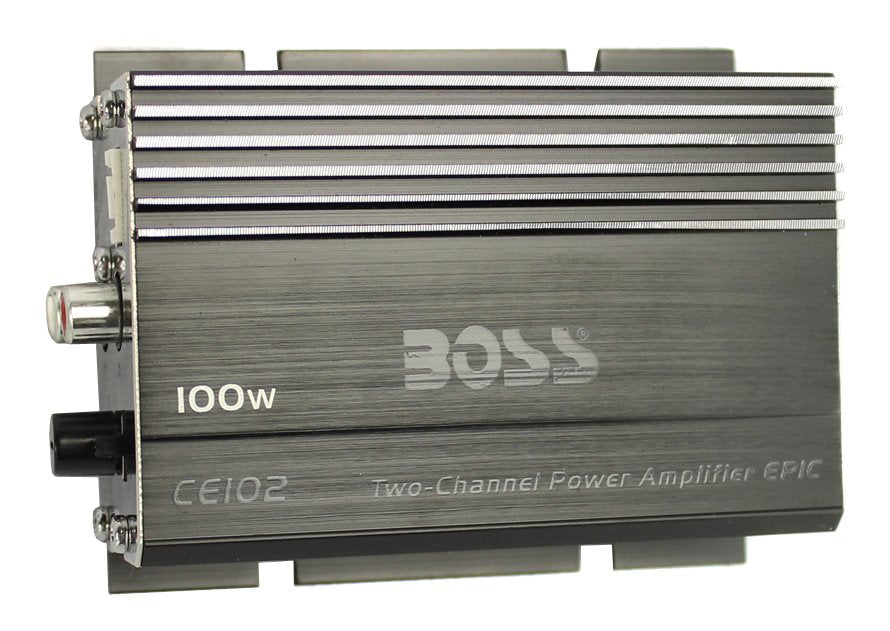 BOSS CE102 100 Watt 2 Channel Car/Motorcycle/ATV Audio Power Amplifier (2 Pack)