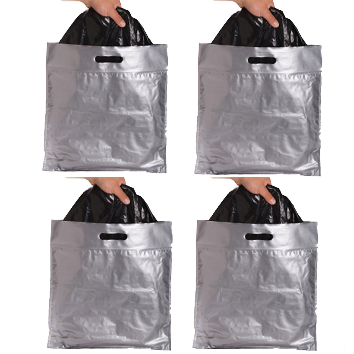Reliance Products Double Doodie Plus Large Toilet Waste Bags, Gray (4 Pack)