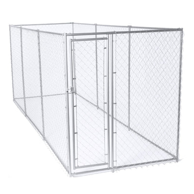Lucky Dog 10' x 10' Chain Link Dog Kennel (2 Pack) & Waterproof Roof (2 Pack) - VMInnovations