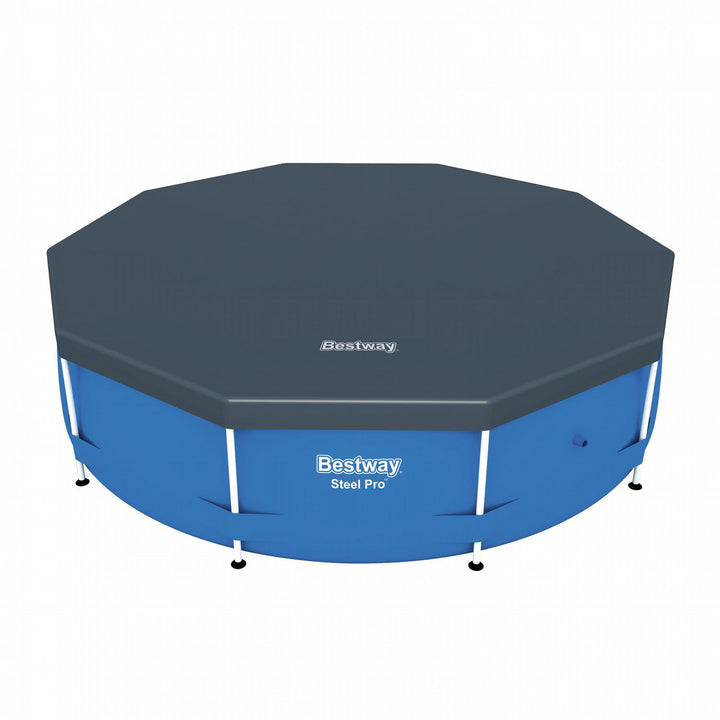 Bestway Round PVC 10 Foot Pool Cover for Above Ground Pro Frame Pools (2 Pack)
