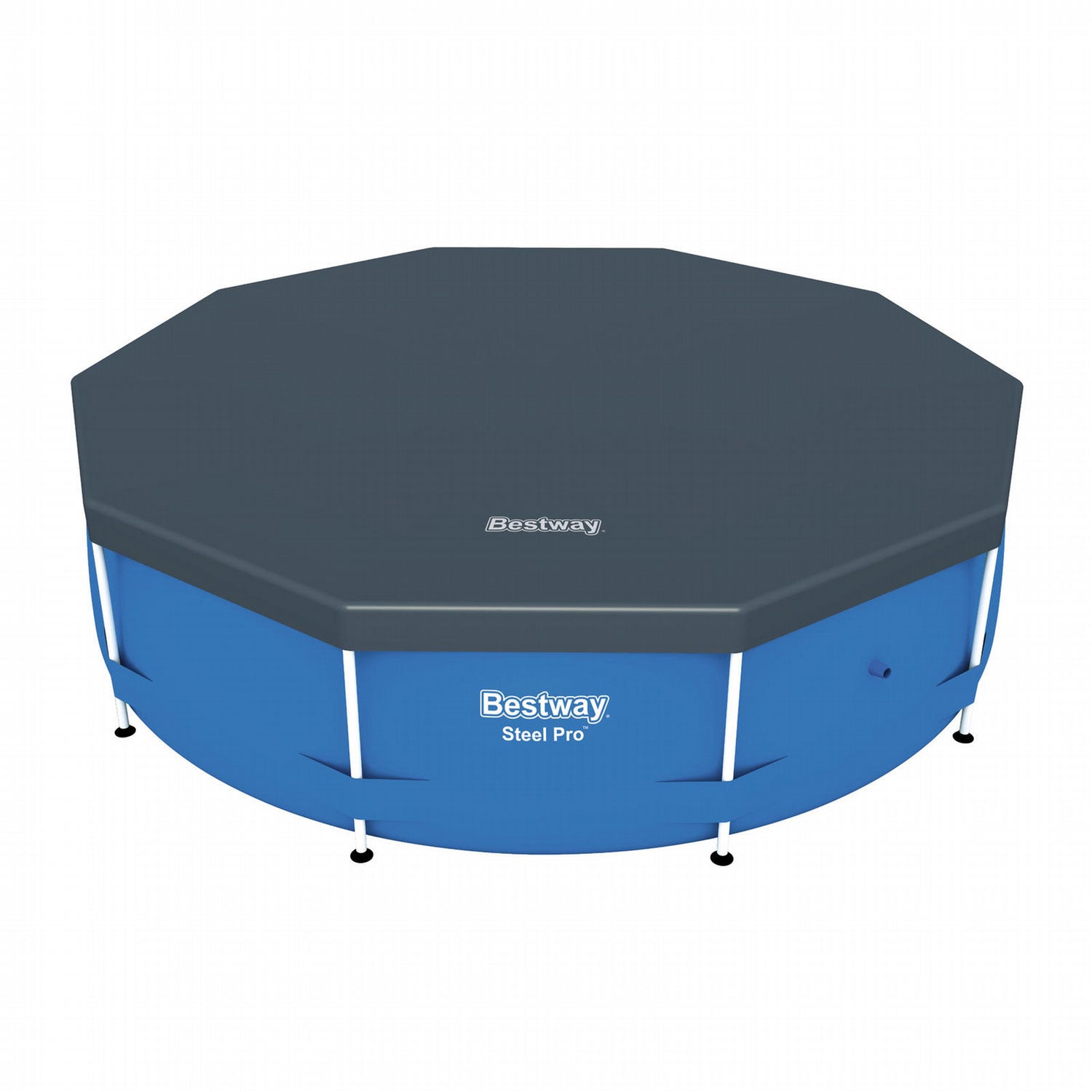 Bestway Round PVC 10 Foot Pool Cover for Above Ground Pro Frame Pools (2 Pack) - VMInnovations