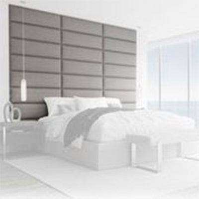 Vant 39 x 46 Inch Floating Upholstered Wall Panels, Weave Moondust Grey (4 Pack)