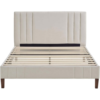 Classic Brands Chicago Modern Tufted Upholstered Platform Bed Frame, Full, Shell