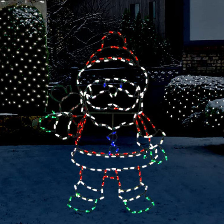 ProductWorks 48" Pro-Line LED Animation Waving Santa Christmas Yard Decoration