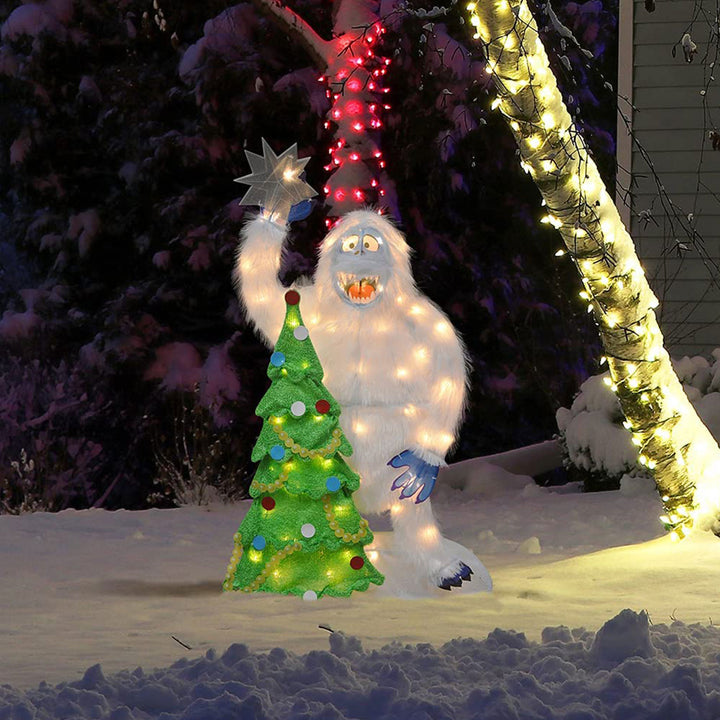 ProductWorks 32 Inch Bumble Christmas Tree Pre-Lit Yard Ornament Holiday Decor - VMInnovations