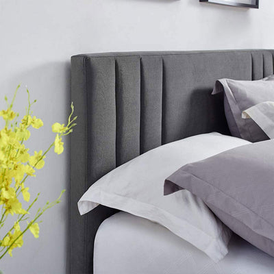 Classic Brands Chicago Tufted Upholstered Platform Bed Frame, Full, Dark Grey