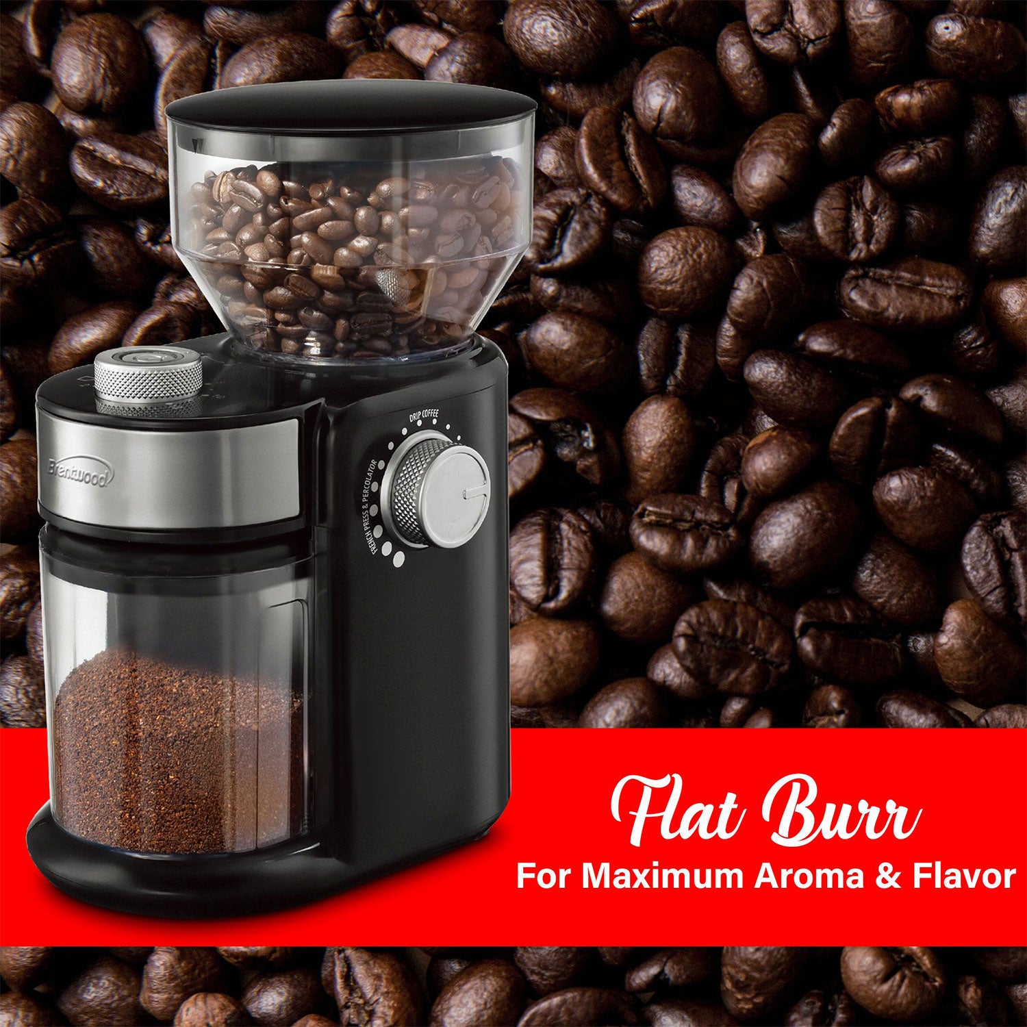 Brentwood 9oz Burr Coffee Bean Blender Grinder Mill Machine, Black (Open Box) - VMInnovations