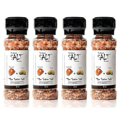 The Original Salt Company 8 Oz Pink Himalayan Salt and Garlic Grinder (4 Pack)