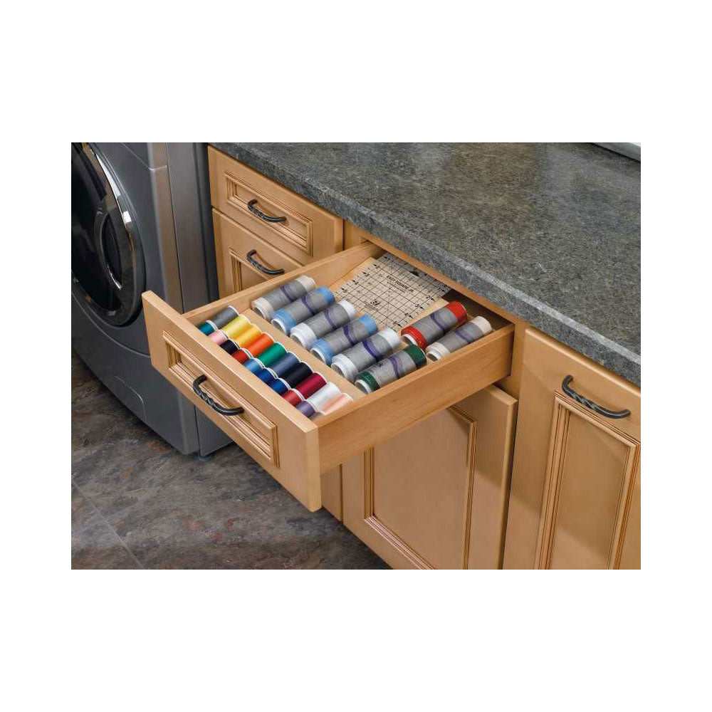 Rev-A-Shelf 4SDI-18 16 Inch Wood Spice Drawer Organizer Insert, Natural (2 Pack)