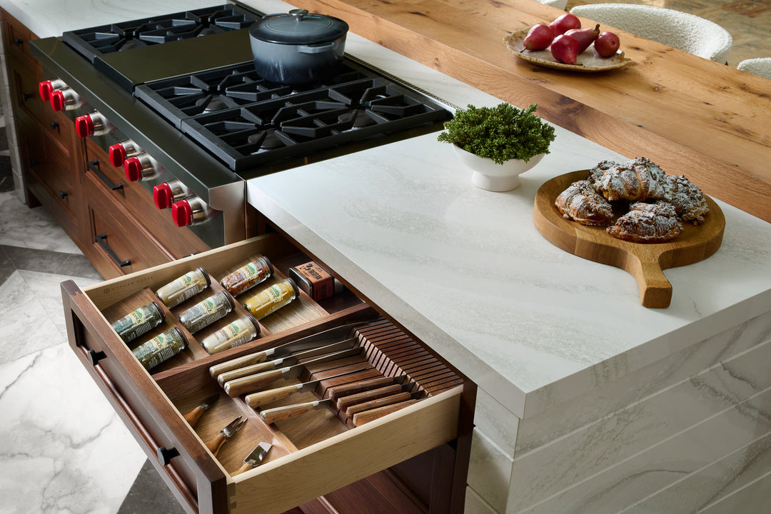 Rev-A-Shelf Trim-to-Fit Knife Block Drawer Insert Organizer, Walnut, 4WDKB-WN-1