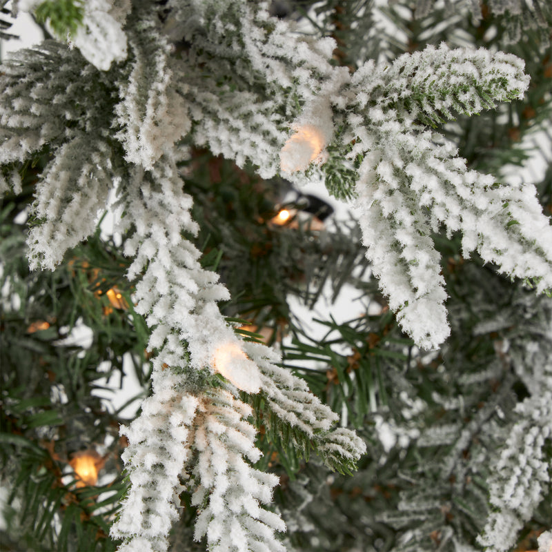 National Tree Company Snowy Montgomery 7 Ft Flocked Christmas Tree (Open Box)