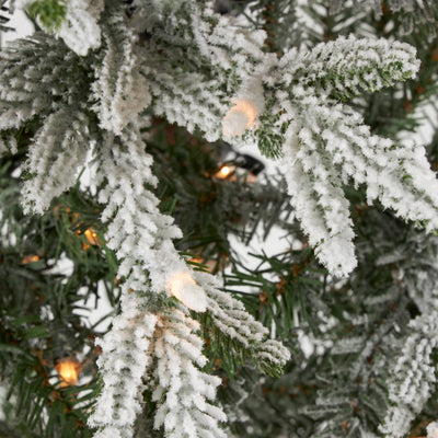 Snowy Montgomery 7 Ft Prelit Flocked Corner Christmas Tree (Used) - VMInnovations