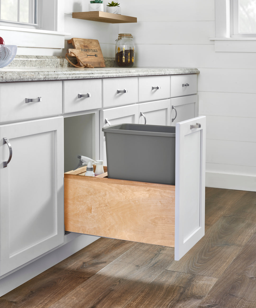 Rev-A-Shelf Pullout Trash Can for Kitchen Cabinet w/ Soft-close, 4VL-1535DM-1