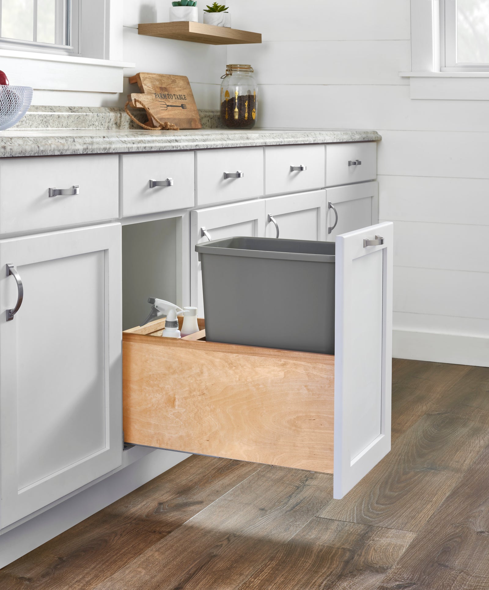 Rev-A-Shelf Pullout Trash Can for Kitchen Cabinet w/ Soft-close, 4VL-1535DM-1 - VMInnovations