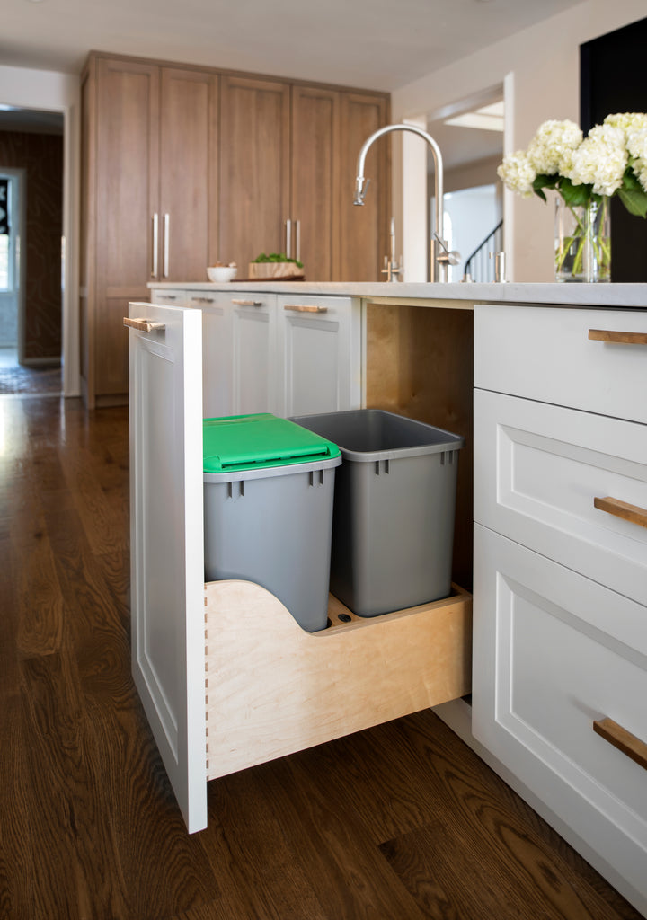 Rev-A-Shelf Double Pullout Trash Can 35 qt. w/ Soft-close, 4WCSC-1835DMND-2