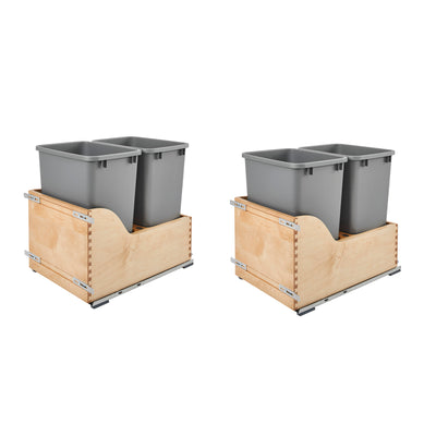 Rev-A-Shelf 4WCSC-1835DM-2 Double 35-Quart Pullout Waste Container (2 Pack)