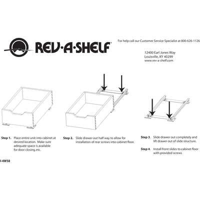 Rev-A-Shelf 4WDB-15 14" Wood Base Cabinet Pull Out Drawer, Natural (For Parts)