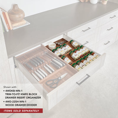 Rev-A-Shelf Trim-to-Fit Knife Block Drawer Insert Organizer, Walnut, 4WDKB-WN-1 - VMInnovations