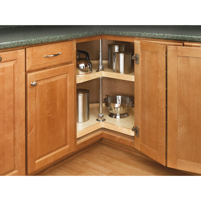 Rev-A-Shelf 4WLS472-28-52 28 Inch Wood 2-Shelf Kidney Lazy Susan (Refurbished)